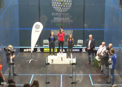 Squash-Einzel-Europameisterschaft 2018 in Graz Siegerehrung Damen